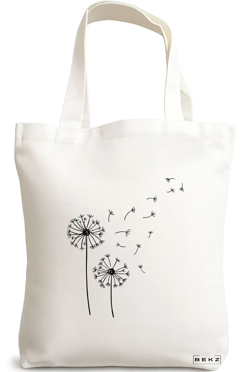 Sacosa Cumparaturi Textila, Geanta Tote, model Papadie Minimalisa, 38x34.5 cm, Alba, BEKZ®