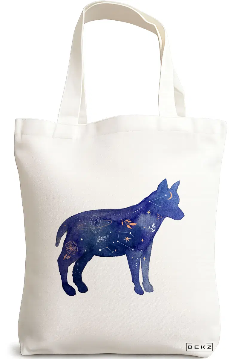 Sacosa Cumparaturi Textila, Geanta Tote, model Caine Astral, 38x34.5 cm, Alba, BEKZ®