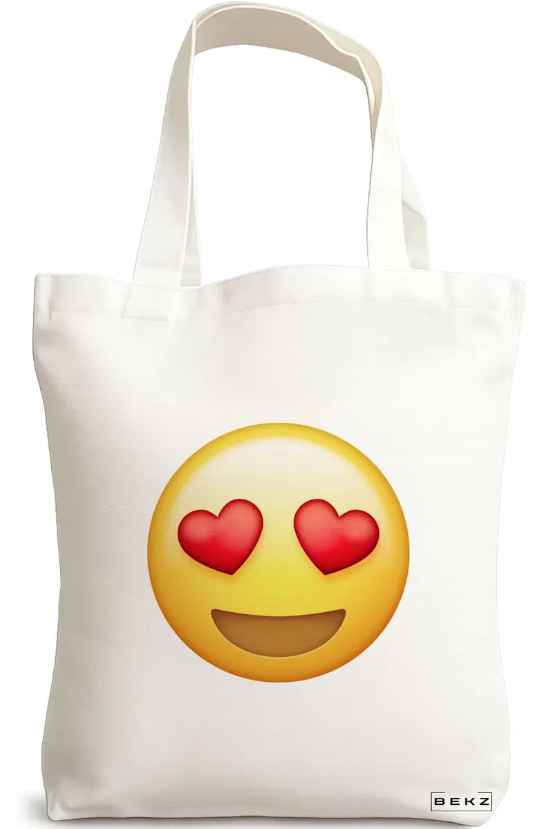 Sacosa Cumparaturi Textila, Geanta Tote, model Love, 38x34.5 cm, Alba, BEKZ®