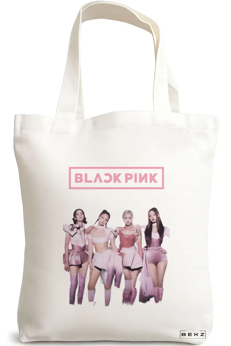 Sacosa Cumparaturi Textila, Geanta Tote, model Blackpink 3, 38x34.5 cm, Alba, BEKZ®