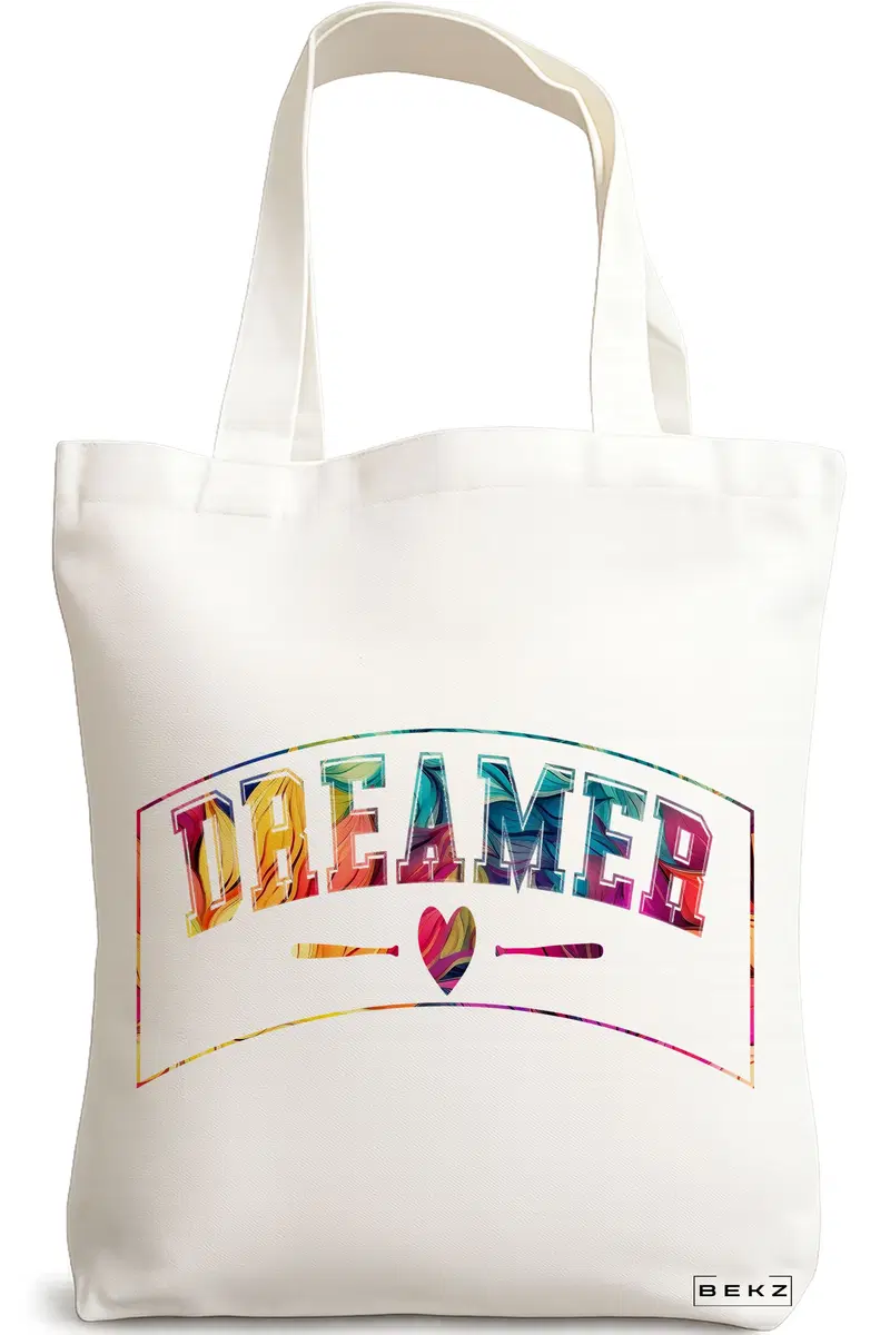 Sacosa Cumparaturi Textila, Geanta Tote, model Dreamer, 38x34.5 cm, Alba, BEKZ®