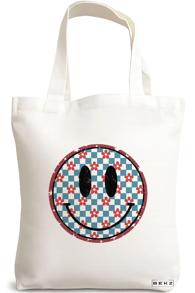 Sacosa Cumparaturi Textila, Geanta Tote, model Pattern, 38x34.5 cm, Alba, BEKZ®