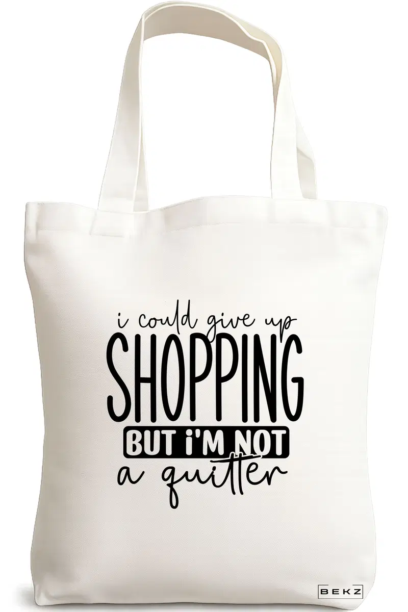 Sacosa Cumparaturi Textila, Geanta Tote, model I could give my shopping, 38x34.5 cm, Alba, BEKZ®