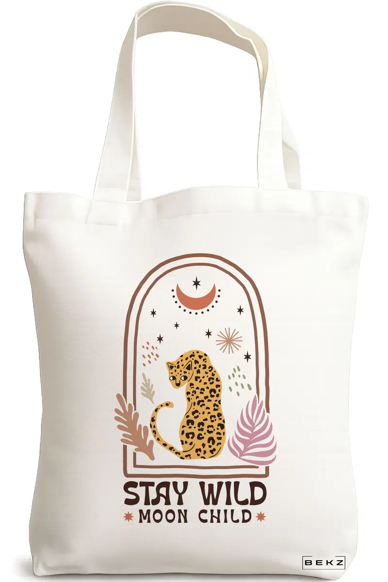 Sacosa Cumparaturi Textila, Geanta Tote Boho Style 2, 38x34.5 cm, Alba, BEKZ®