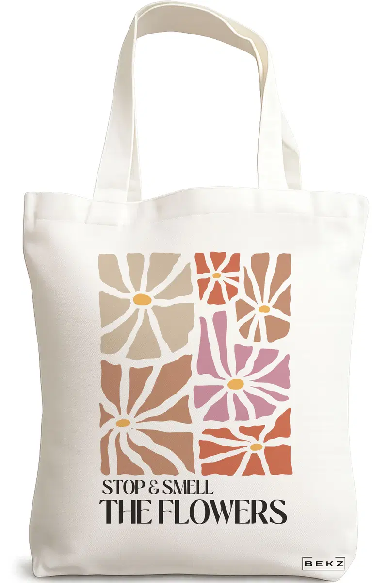 Sacosa Cumparaturi Textila, Geanta Tote Boho Style 3, 38x34.5 cm, Alba, BEKZ®