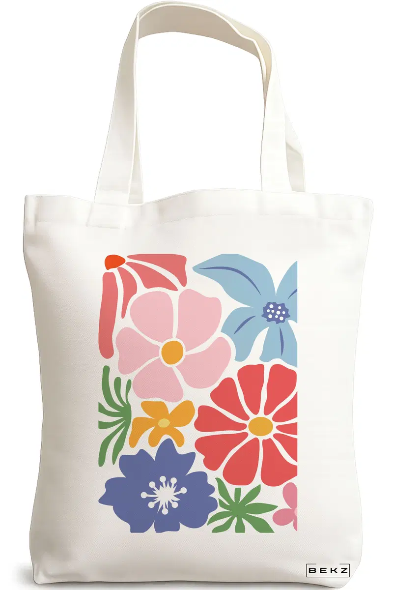 Sacosa Cumparaturi Textila, Geanta Tote Boho Style 15, 38x34.5 cm, Alba, BEKZ®