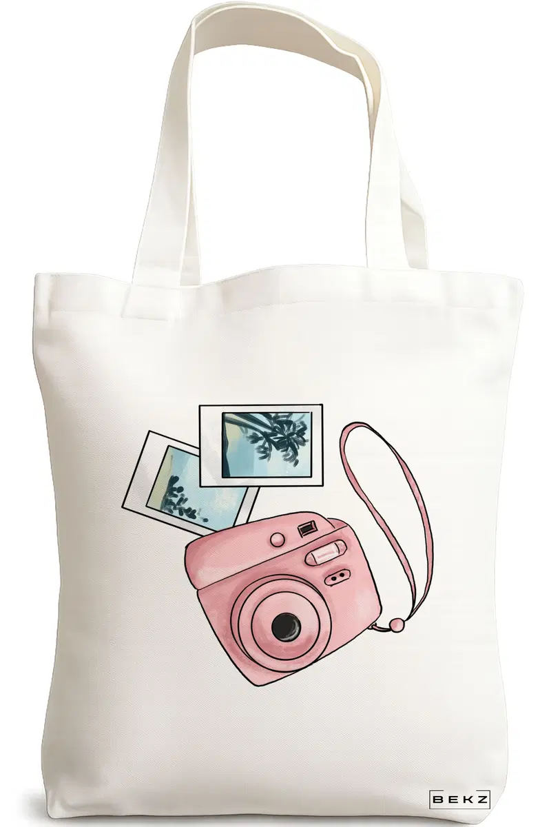 Sacosa Cumparaturi Textila, Geanta Tote Travel Girl 13, 38x34.5 cm, Alba, BEKZ®