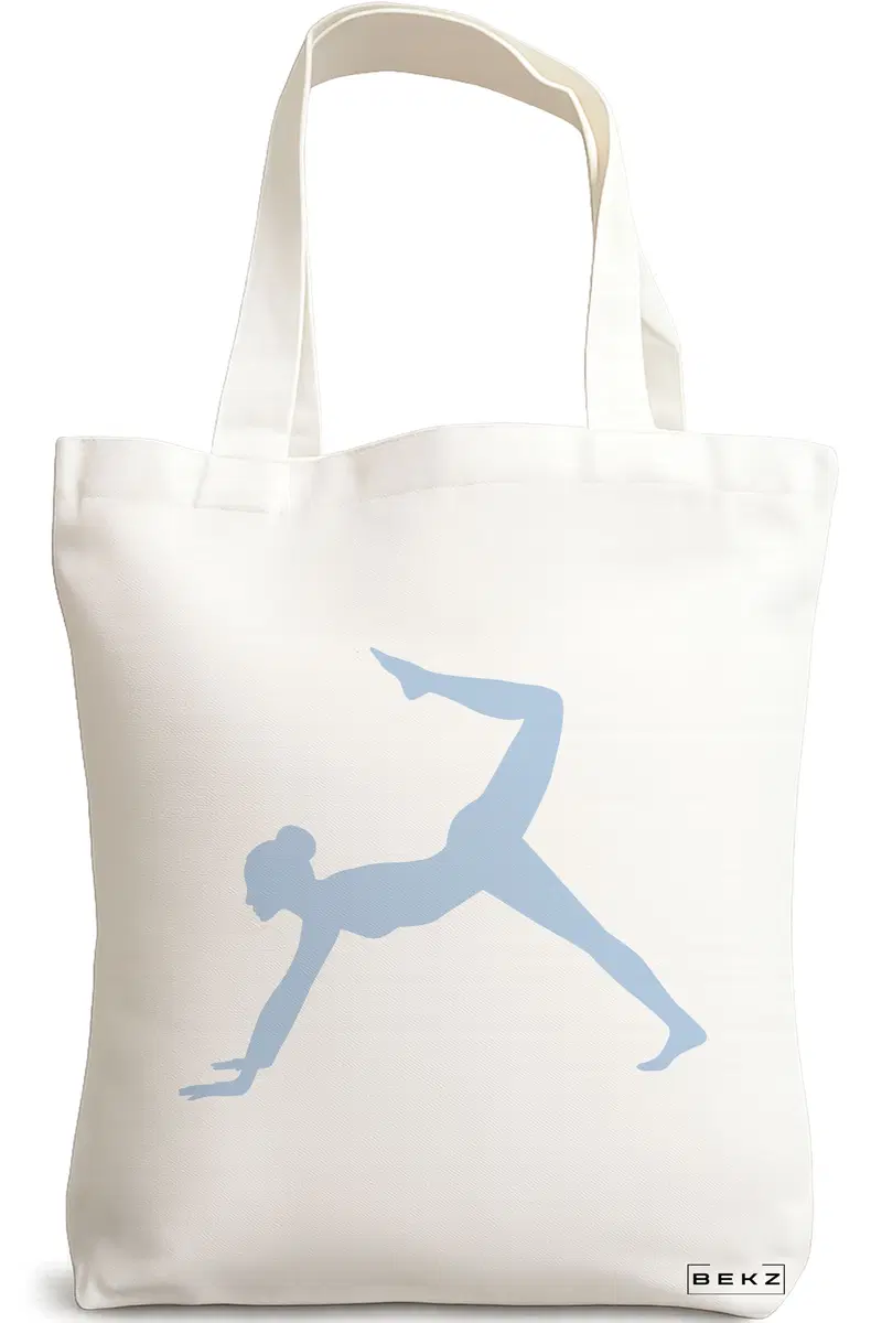 Sacosa Cumparaturi Textila, Geanta Tote Yoga 5, 38x34.5 cm, Alba, BEKZ®