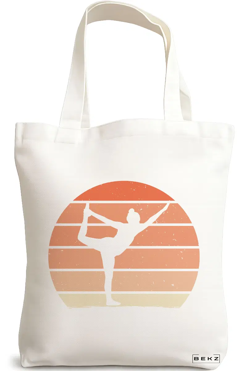 Sacosa Cumparaturi Textila, Geanta Tote Yoga 6, 38x34.5 cm, Alba, BEKZ®