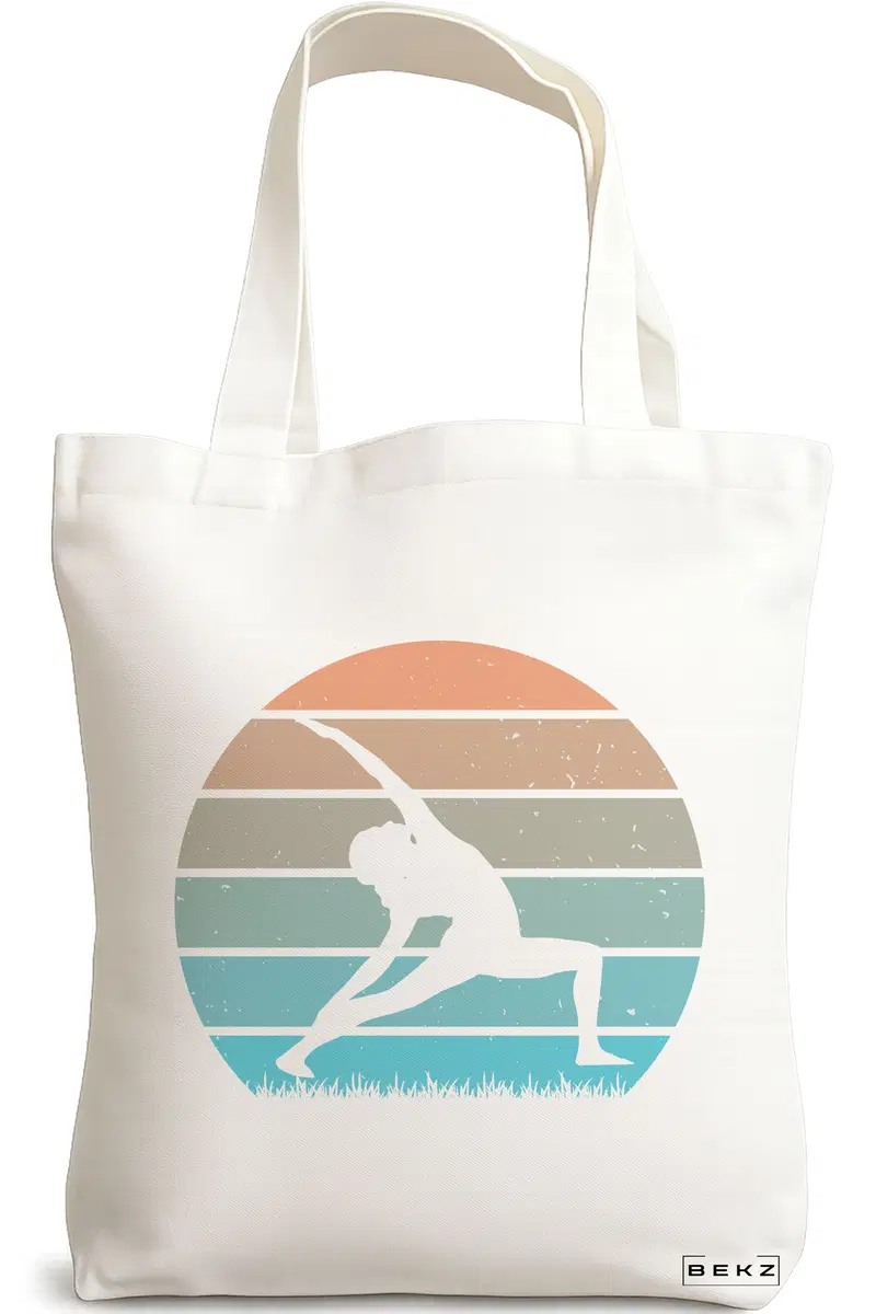 Sacosa Cumparaturi Textila, Geanta Tote Yoga 10, 38x34.5 cm, Alba, BEKZ®