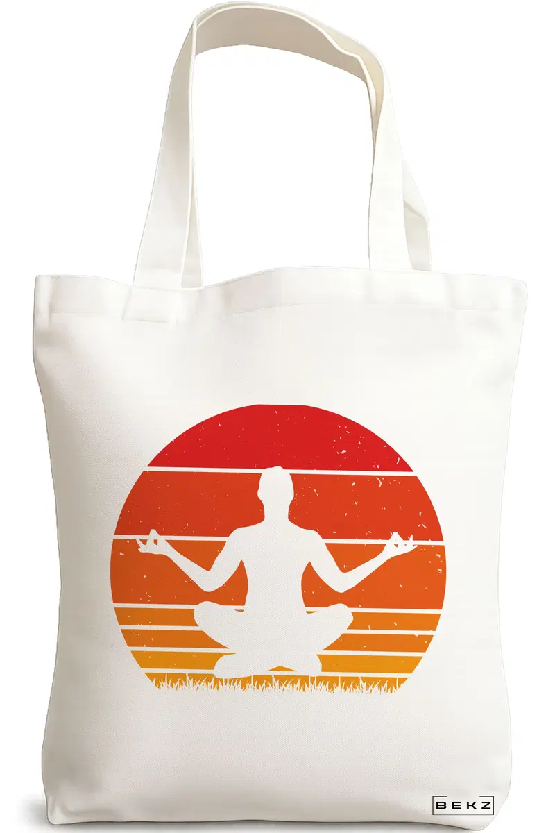 Sacosa Cumparaturi Textila, Geanta Tote Yoga 11, 38x34.5 cm, Alba, BEKZ®