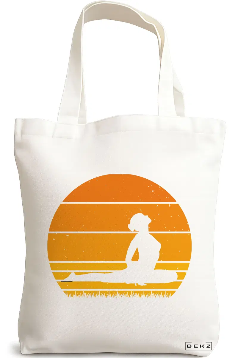 Sacosa Cumparaturi Textila, Geanta Tote Yoga 12, 38x34.5 cm, Alba, BEKZ®