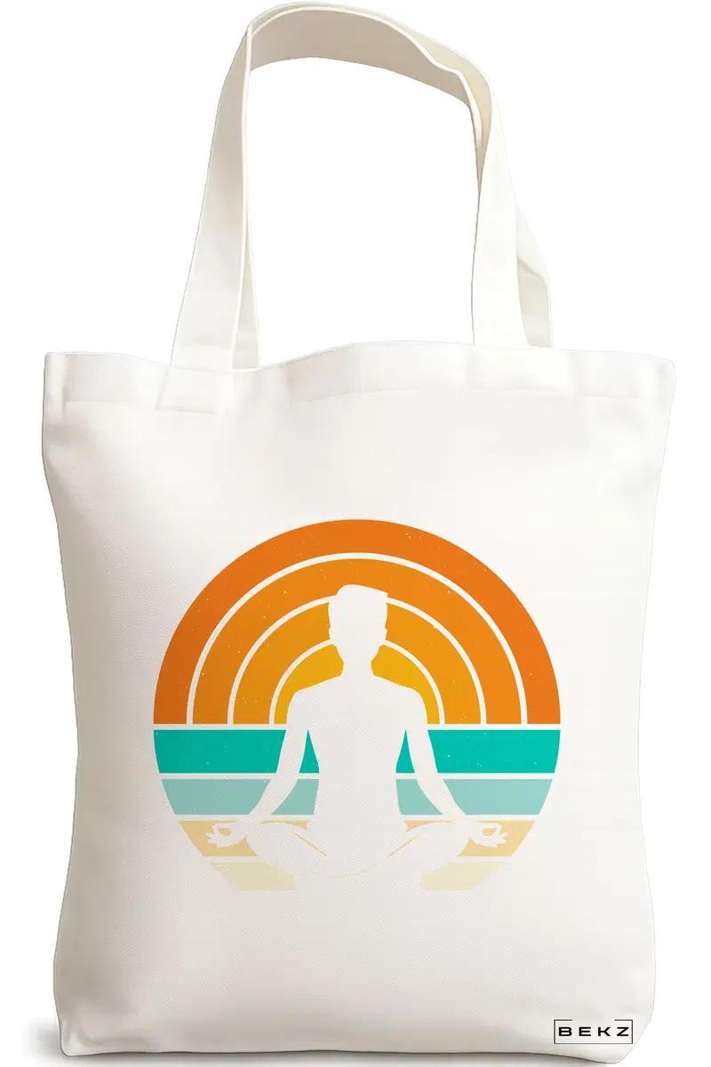 Sacosa Cumparaturi Textila, Geanta Tote Yoga 14, 38x34.5 cm, Alba, BEKZ®
