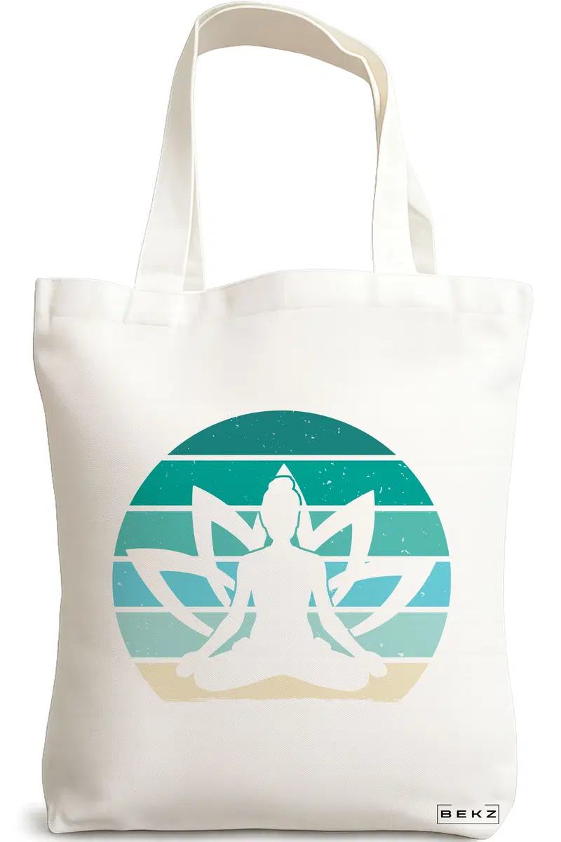 Sacosa Cumparaturi Textila, Geanta Tote Yoga 19, 38x34.5 cm, Alba, BEKZ®