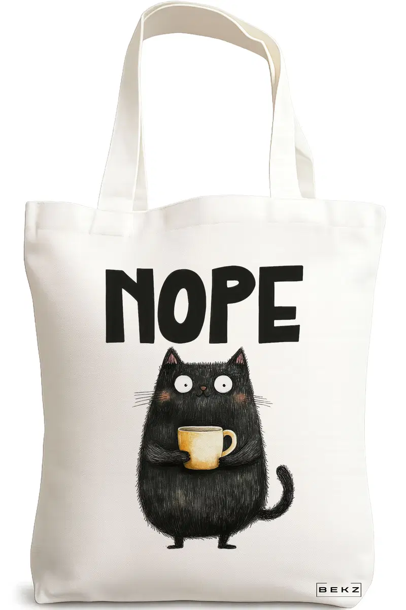 Sacosa Cumparaturi Textila, Geanta Tote, model Nope, 38 x 34.5 cm, Alb, BEKZ®