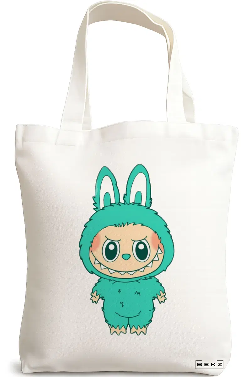 Sacosa Cumparaturi Textila, Geanta Tote, model Labubu 9 38 x 34.5 cm, Alb, BEKZ®