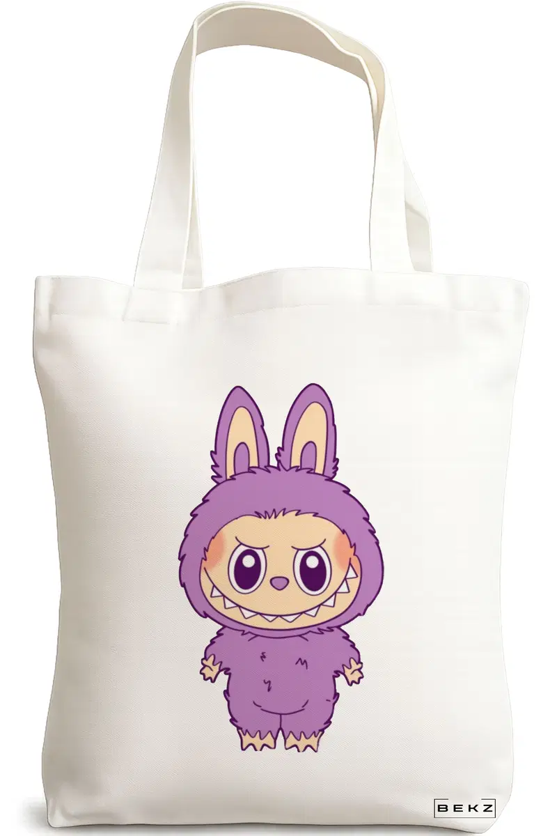 Sacosa Cumparaturi Textila, Geanta Tote, model Labubu 11 38 x 34.5 cm, Alb, BEKZ®