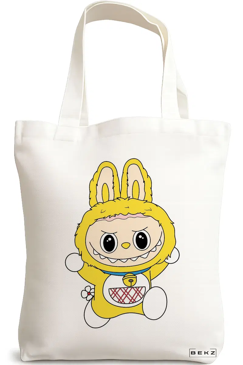 Sacosa Cumparaturi Textila, Geanta Tote, model Labubu 13 38 x 34.5 cm, Alb, BEKZ®