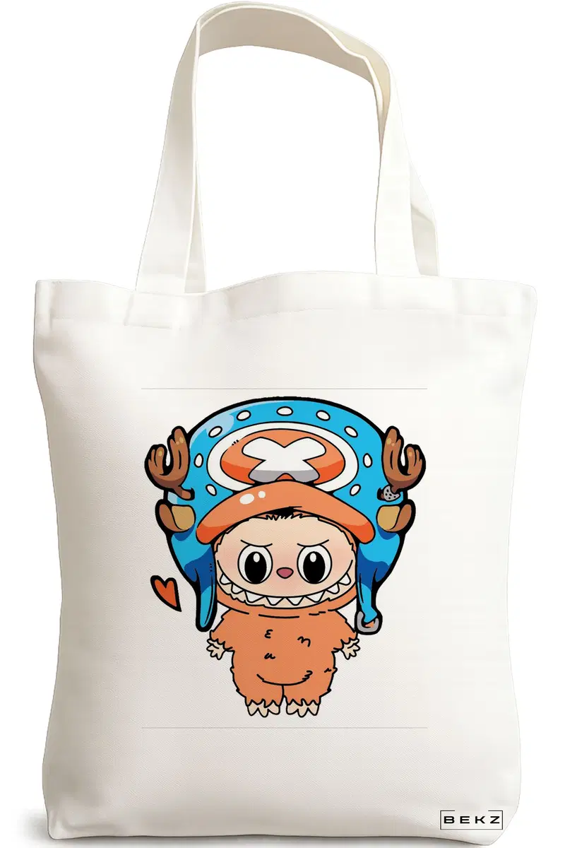 Sacosa Cumparaturi Textila, Geanta Tote, model Labubu 15 38 x 34.5 cm, Alb, BEKZ®