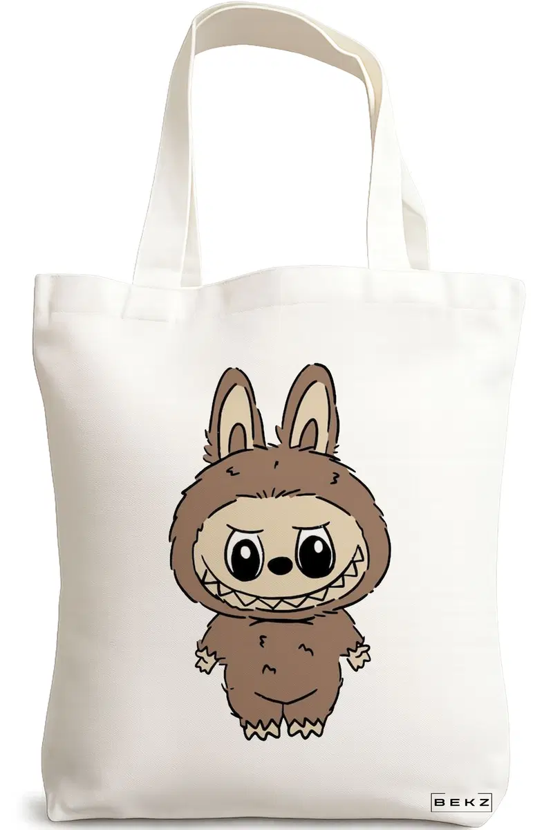 Sacosa Cumparaturi Textila, Geanta Tote, model Labubu 19 38 x 34.5 cm, Alb, BEKZ®