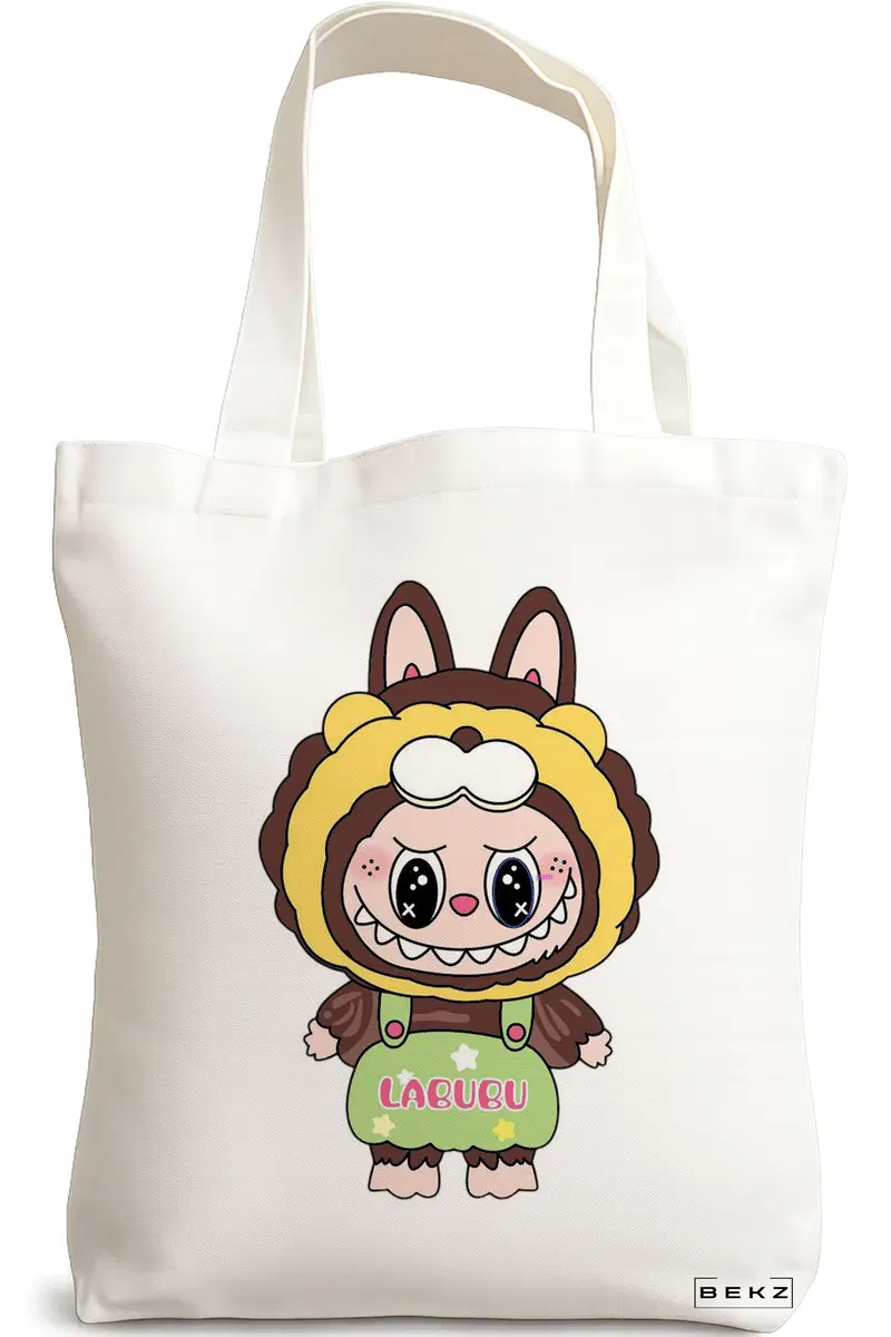 Sacosa Cumparaturi Textila, Geanta Tote, model Labubu 20 38 x 34.5 cm, Alb, BEKZ®