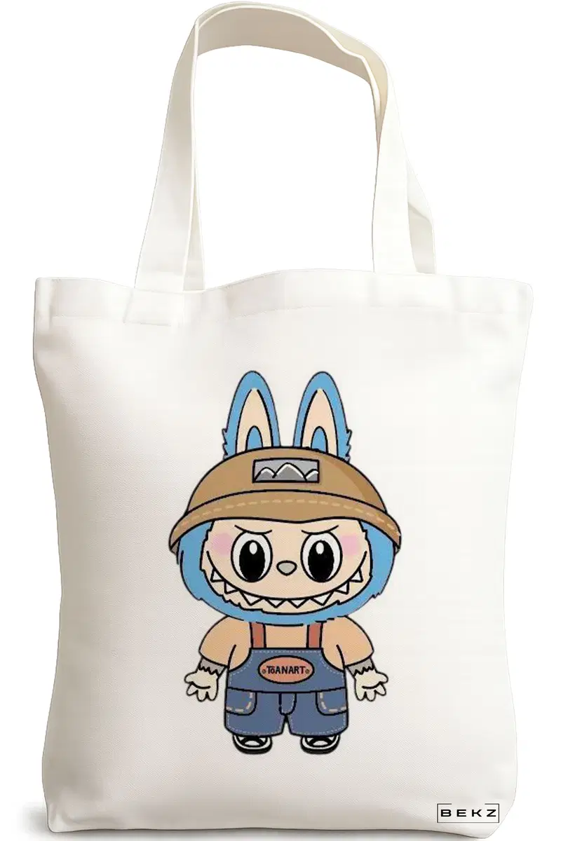 Sacosa Cumparaturi Textila, Geanta Tote, model Labubu 24 38 x 34.5 cm, Alb, BEKZ®