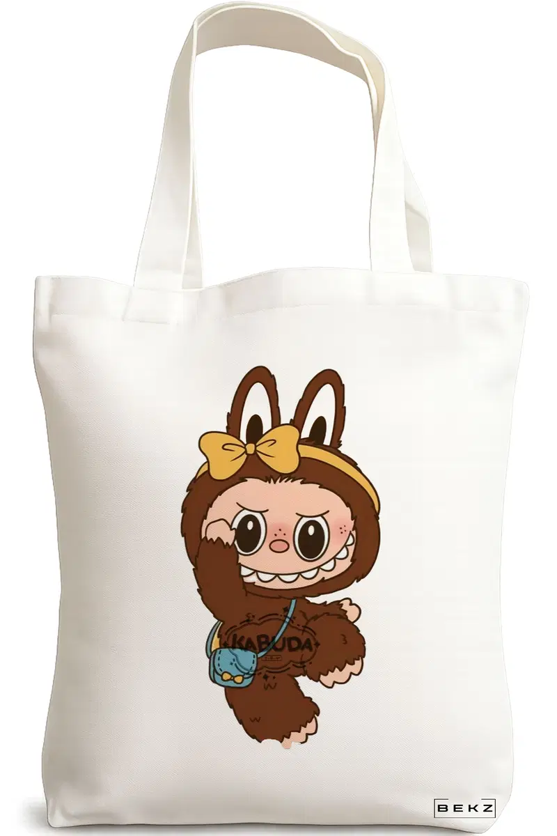 Sacosa Cumparaturi Textila, Geanta Tote, model Labubu 27 38 x 34.5 cm, Alb, BEKZ®