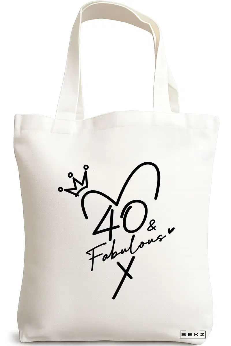 Sacosa Cumparaturi Textila, Geanta Tote, model 40 & Fabulous 38 x 34.5 cm, Alb, BEKZ®