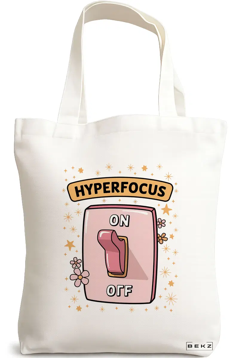Sacosa Cumparaturi Textila, Geanta Tote, model Hyperfocus ON 38 x 34.5 cm, Alb, BEKZ®