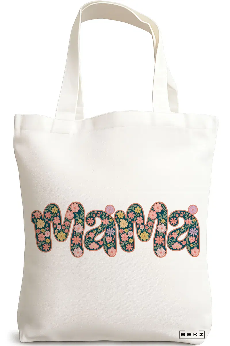 Sacosa Cumparaturi Textila, Geanta Tote, model Mama 2 38 x 34.5 cm, Alb, BEKZ®
