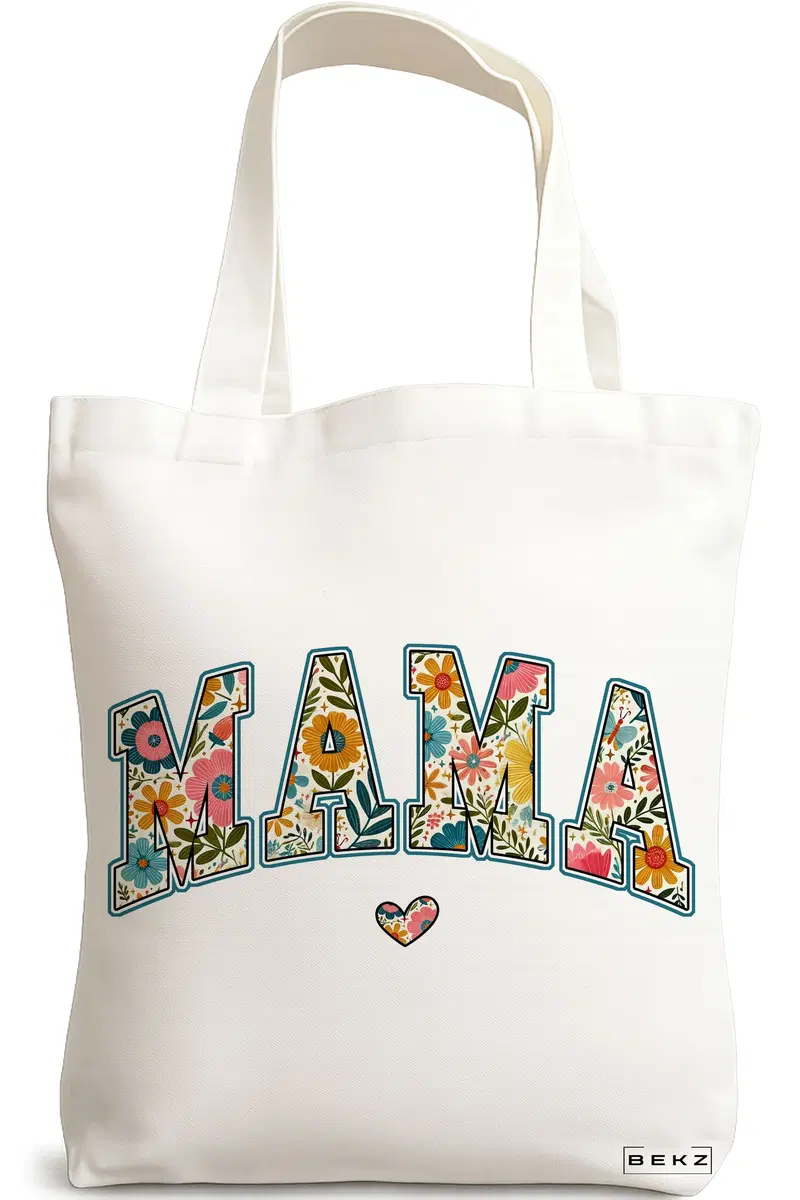 Sacosa Cumparaturi Textila, Geanta Tote, model Mama 3 38 x 34.5 cm, Alb, BEKZ®