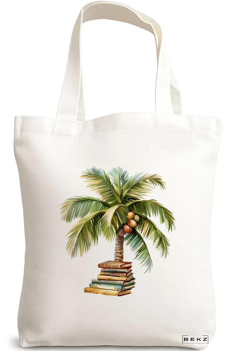 Sacosa Cumparaturi Textila, Geanta Tote, model Books 8 38 x 34.5 cm, Alb, BEKZ®