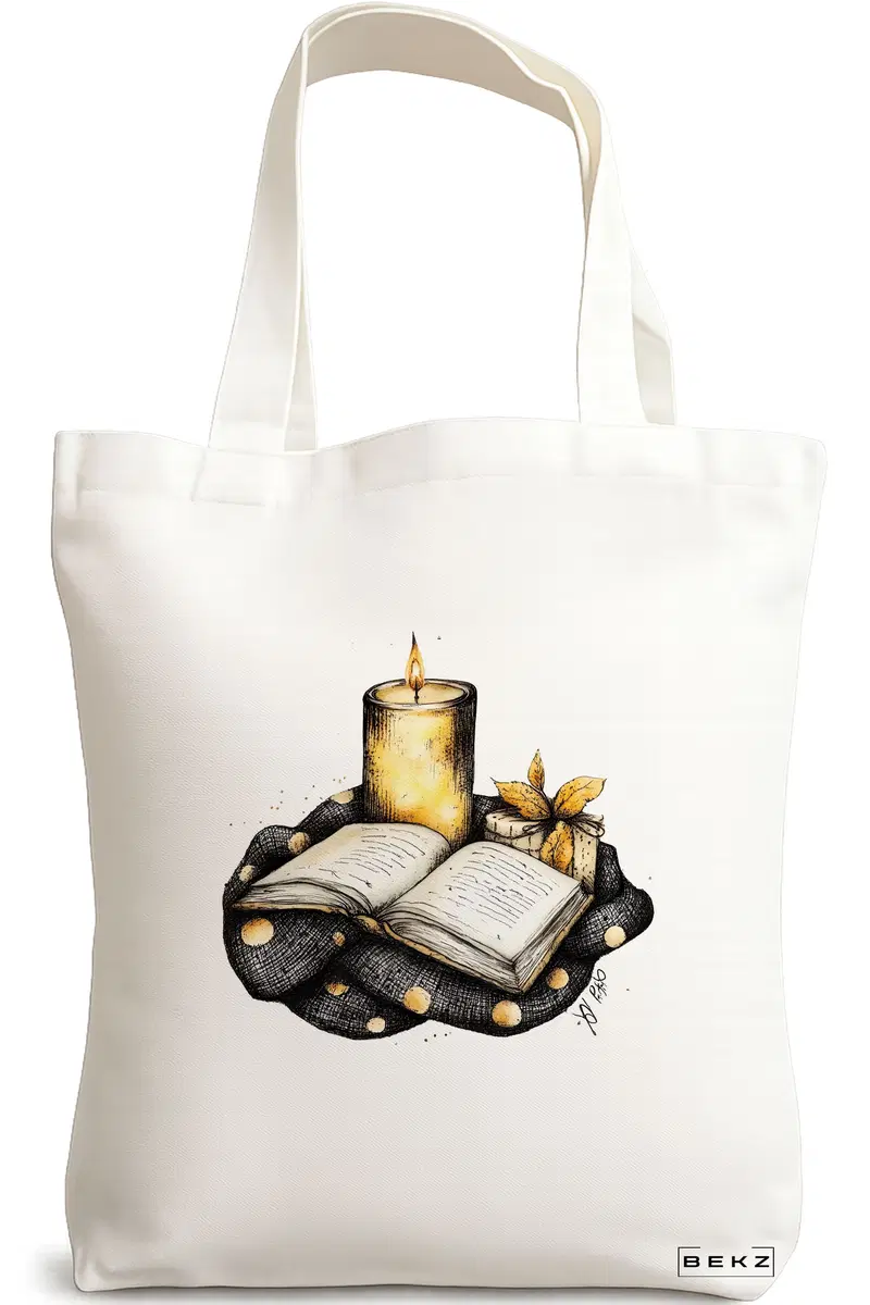 Sacosa Cumparaturi Textila, Geanta Tote, model Books 14 38 x 34.5 cm, Alb, BEKZ®