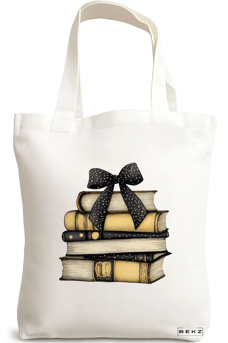 Sacosa Cumparaturi Textila, Geanta Tote, model Books 15 38 x 34.5 cm, Alb, BEKZ®