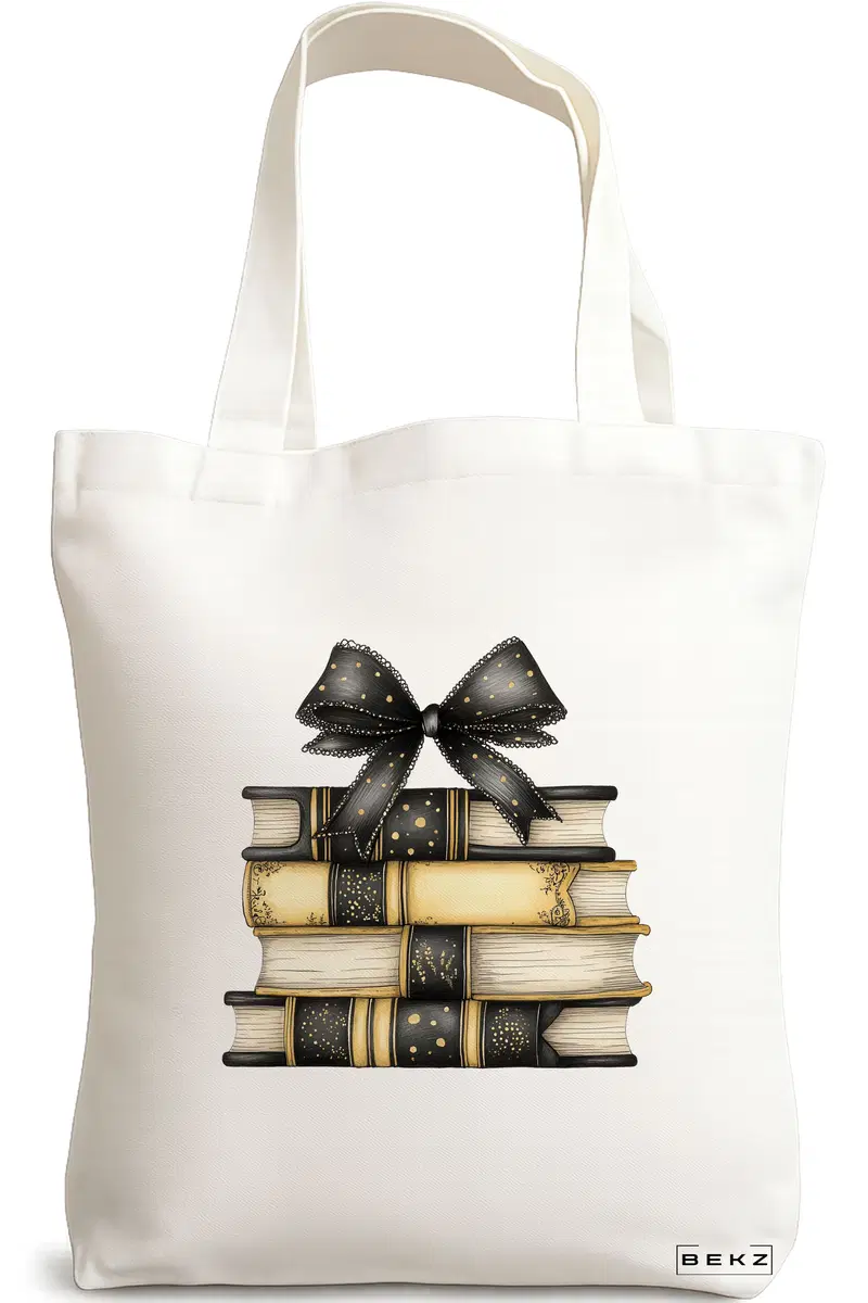 Sacosa Cumparaturi Textila, Geanta Tote, model Books 16 38 x 34.5 cm, Alb, BEKZ®