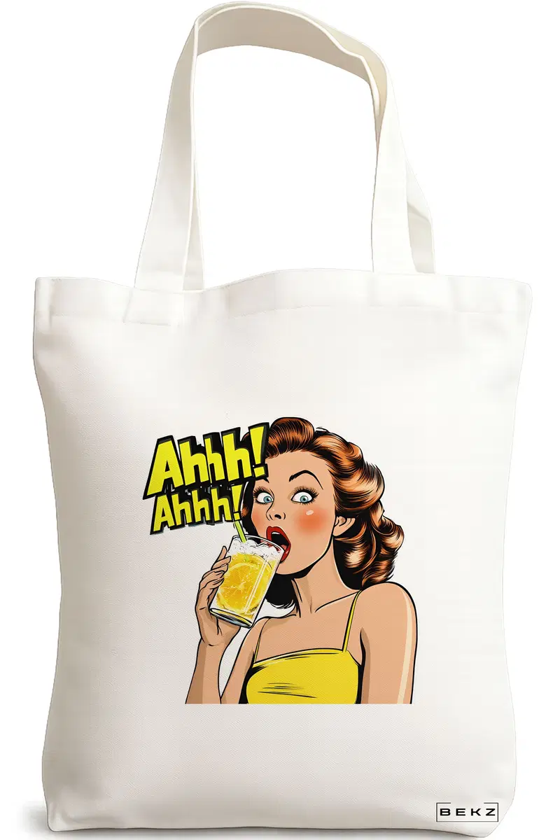 Sacosa Cumparaturi Textila, Geanta Tote, model Sip and Style 3 38 x 34.5 cm, Alb, BEKZ®