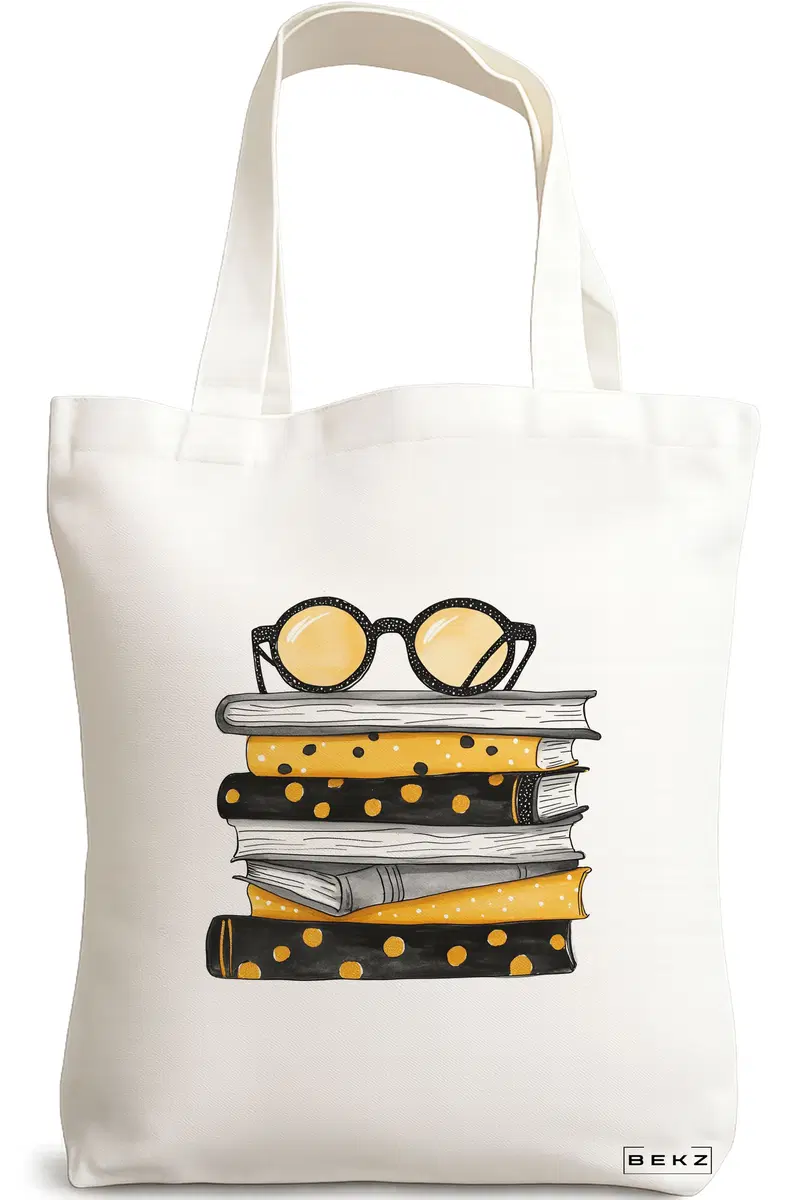Sacosa Cumparaturi Textila, Geanta Tote, model Books 19 38 x 34.5 cm, Alb, BEKZ®