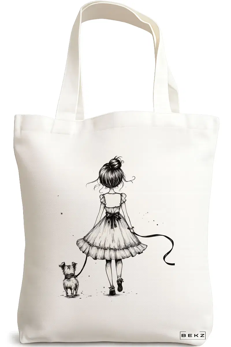 Sacosa Cumparaturi Textila, Geanta Tote, model Bow & Go 2 38 x 34.5 cm, Alb, BEKZ®