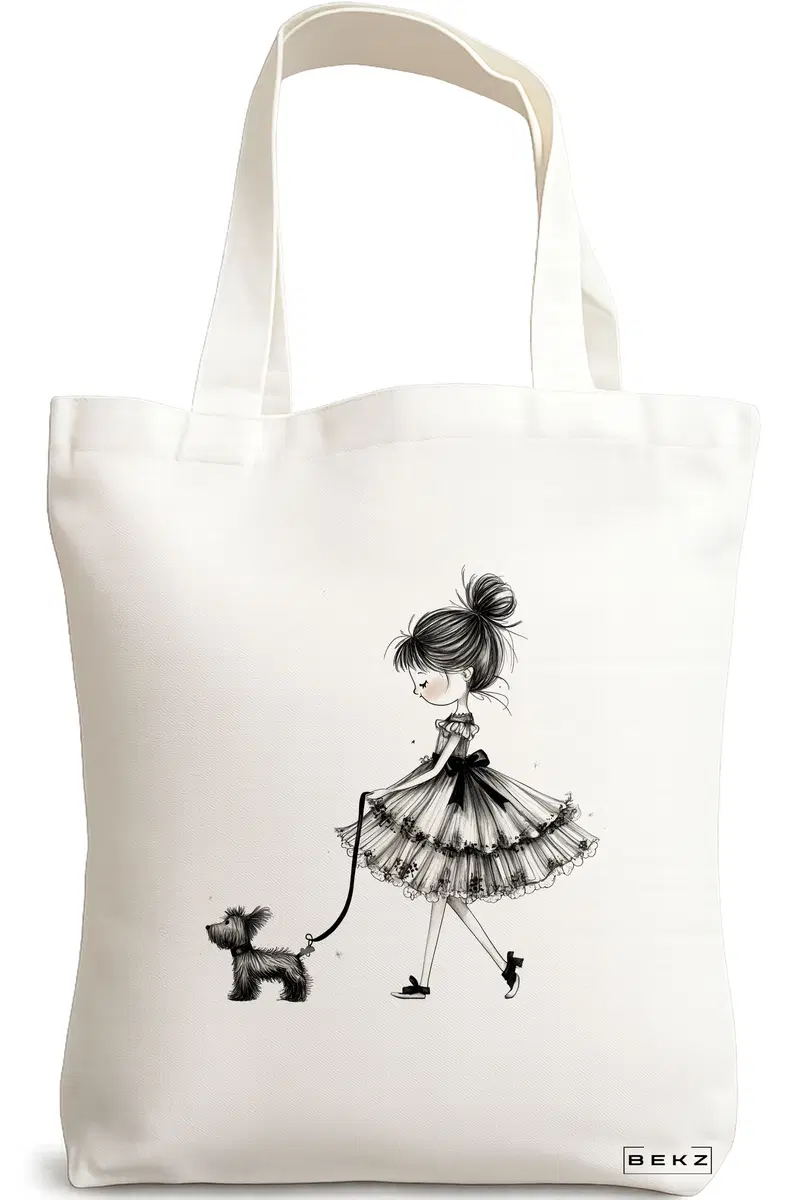 Sacosa Cumparaturi Textila, Geanta Tote, model Bow & Go 3 38 x 34.5 cm, Alb, BEKZ®