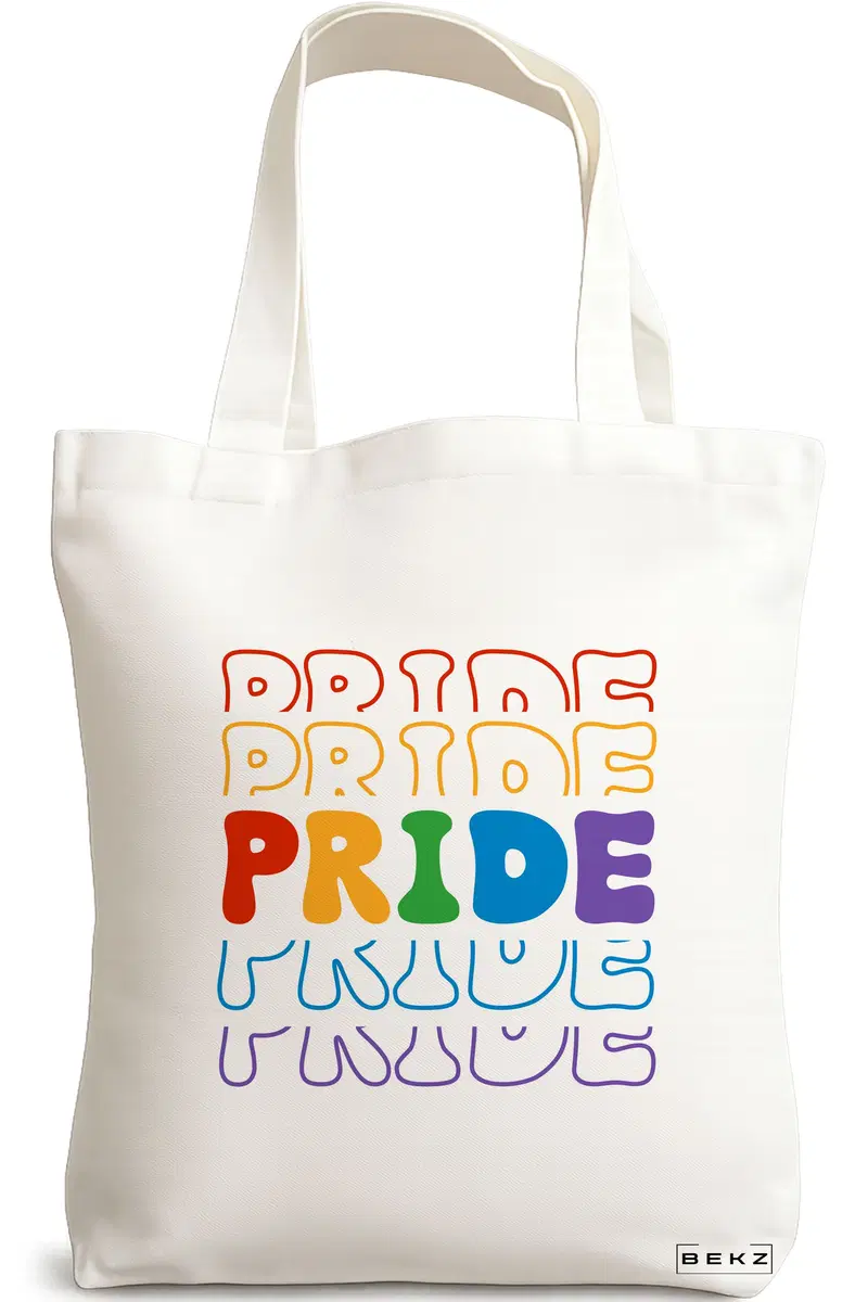 Sacosa Cumparaturi Textila, Geanta Tote, model Pride 2 38 x 34.5 cm, Alb, BEKZ®