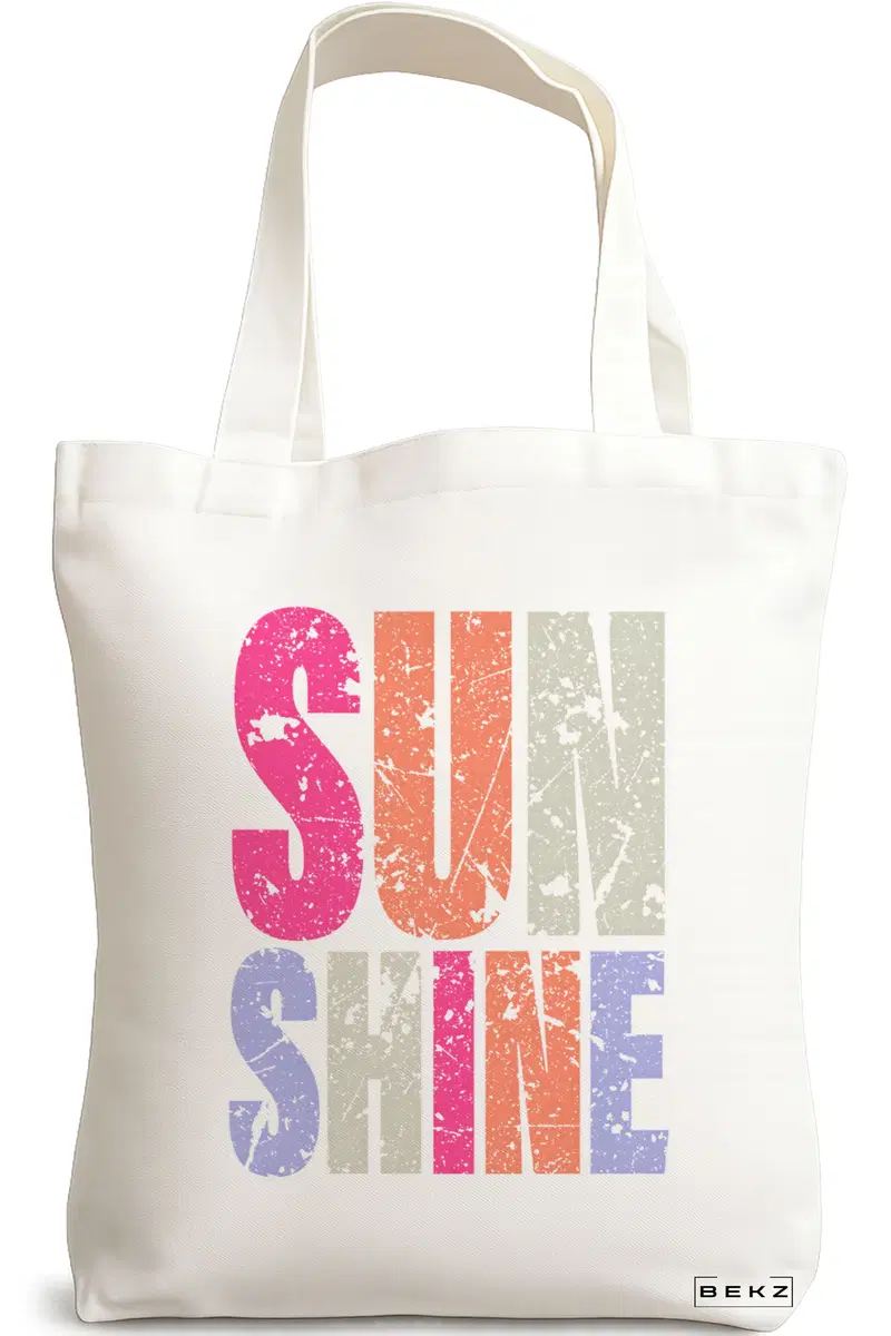 Sacosa Cumparaturi Textila, Geanta Tote, model Sunshine 38 x 34.5 cm, Alb, BEKZ®