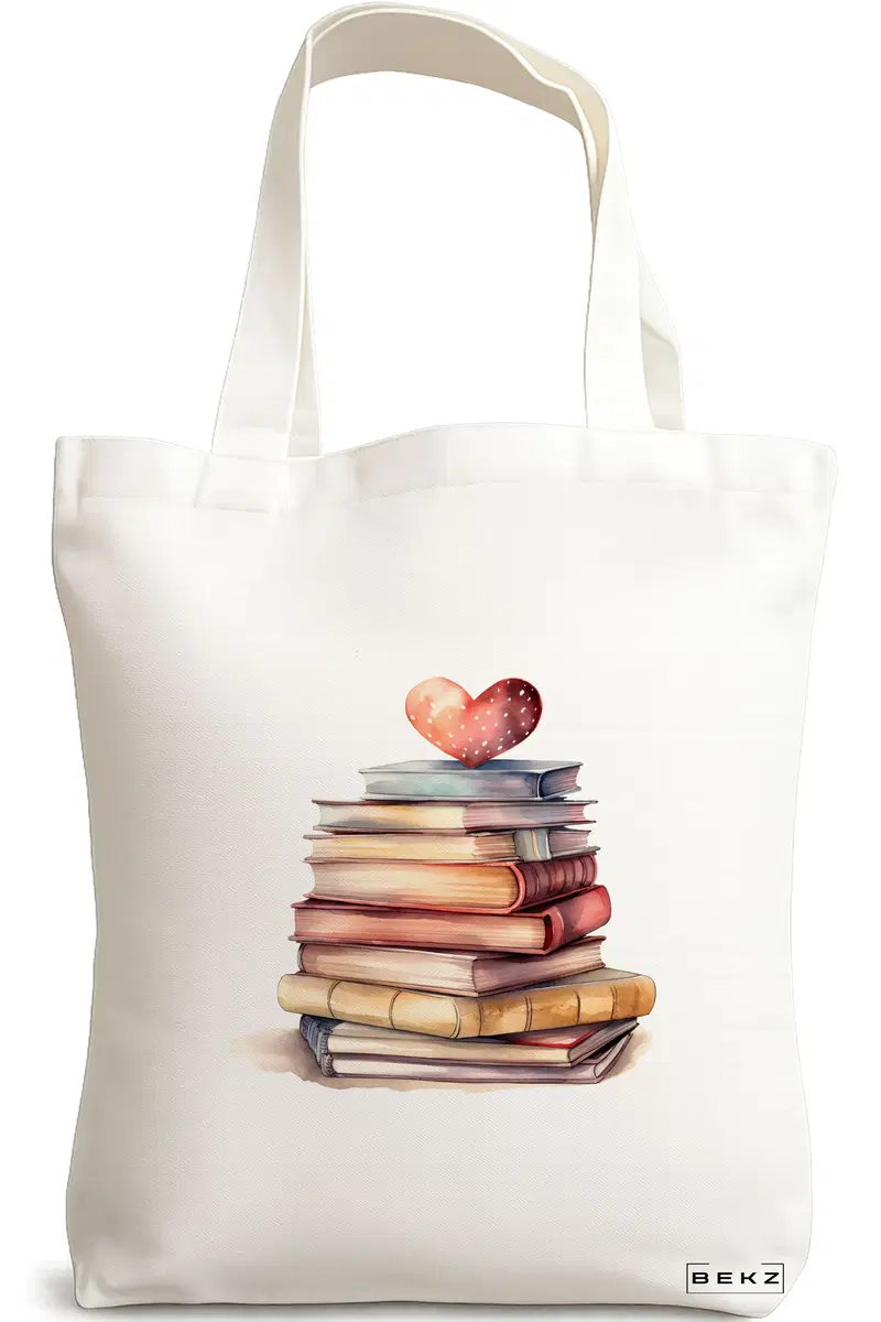 Sacosa Cumparaturi Textila, Geanta Tote, model Books 31 38 x 34.5 cm, Alb, BEKZ®