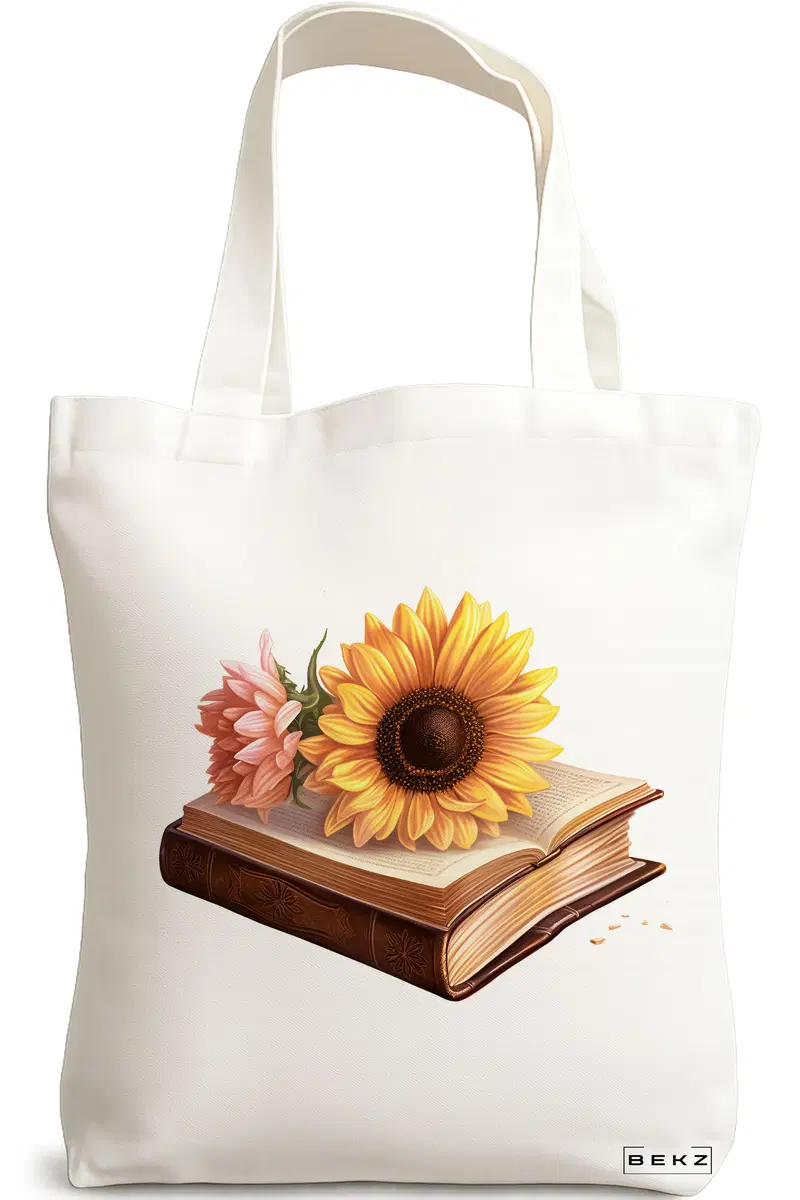 Sacosa Cumparaturi Textila, Geanta Tote, model Books 35 38 x 34.5 cm, Alb, BEKZ®