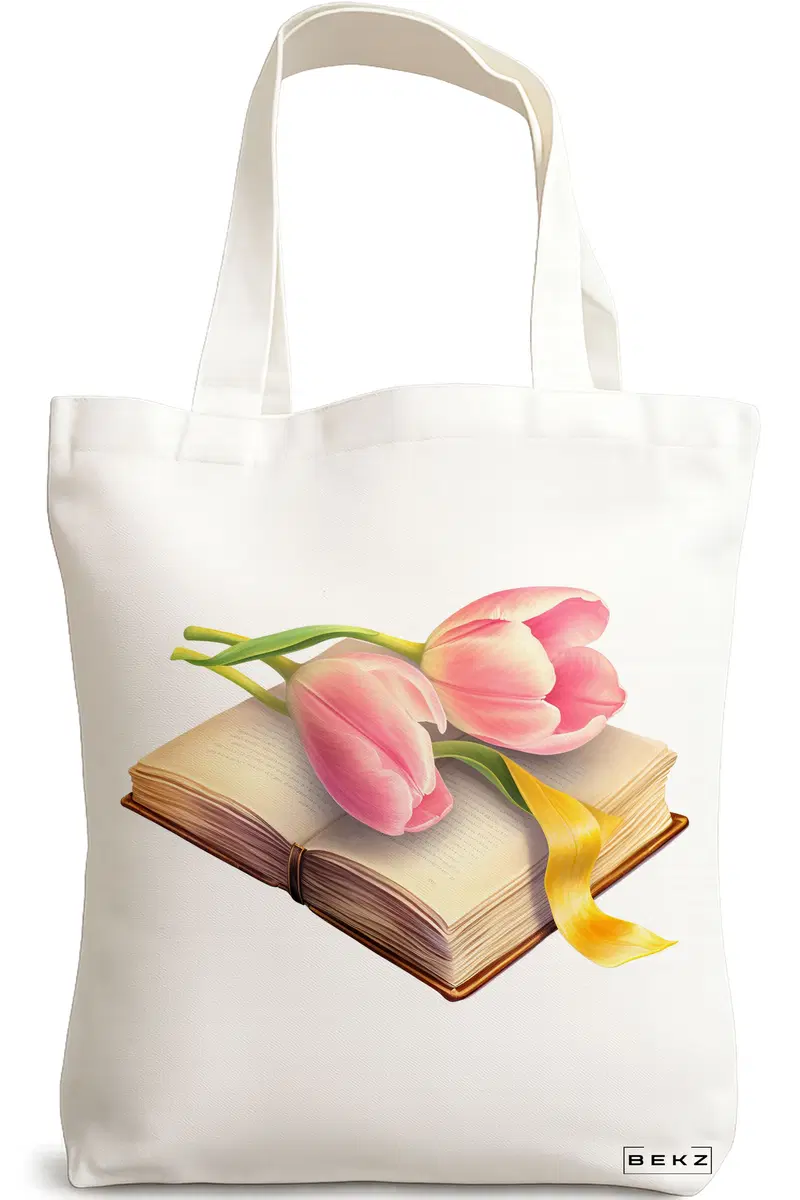 Sacosa Cumparaturi Textila, Geanta Tote, model Books 37 38 x 34.5 cm, Alb, BEKZ®