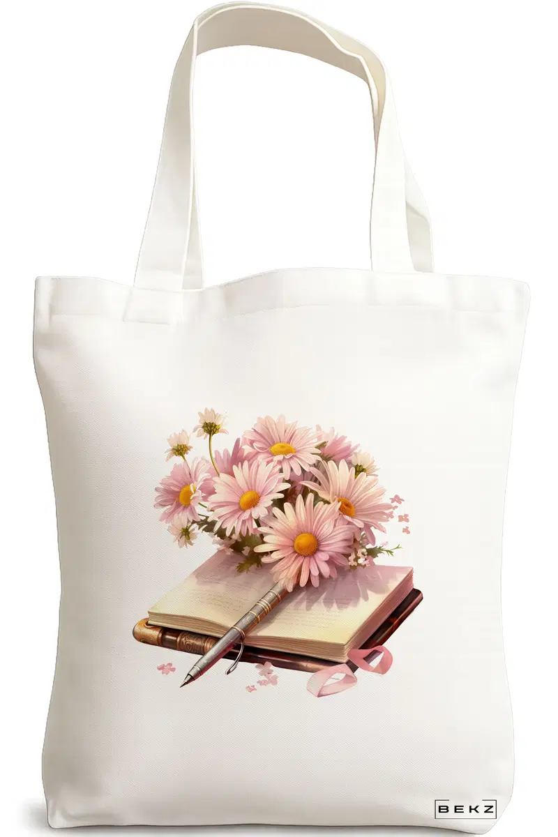 Sacosa Cumparaturi Textila, Geanta Tote, model Books 38 38 x 34.5 cm, Alb, BEKZ®