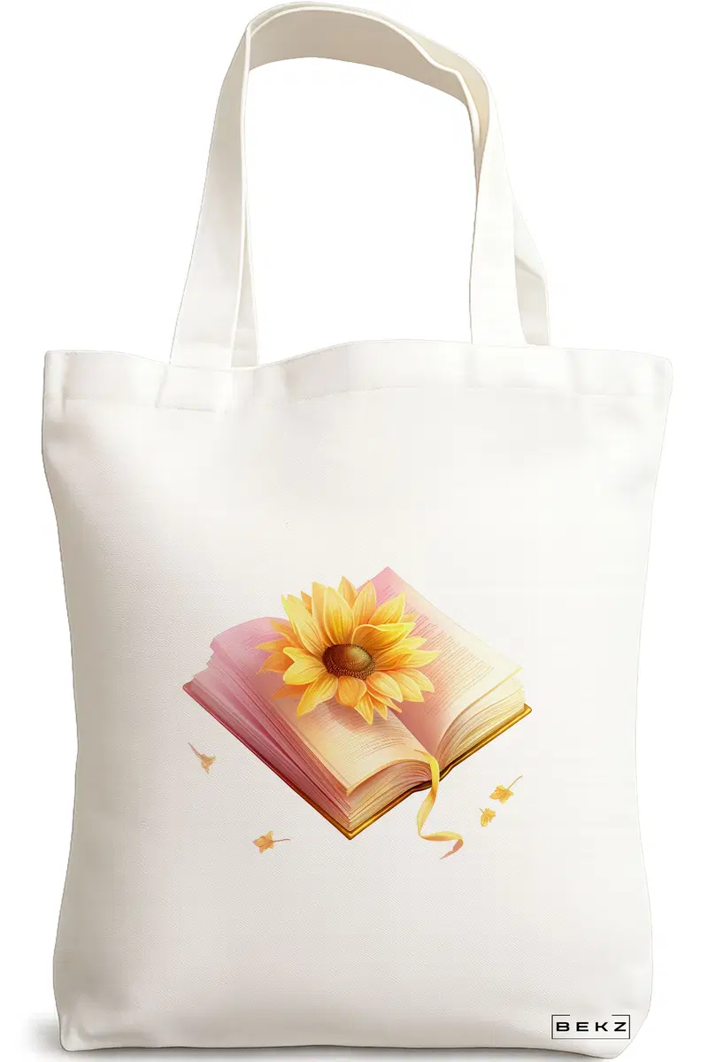 Sacosa Cumparaturi Textila, Geanta Tote, model Books 46 38 x 34.5 cm, Alb, BEKZ®