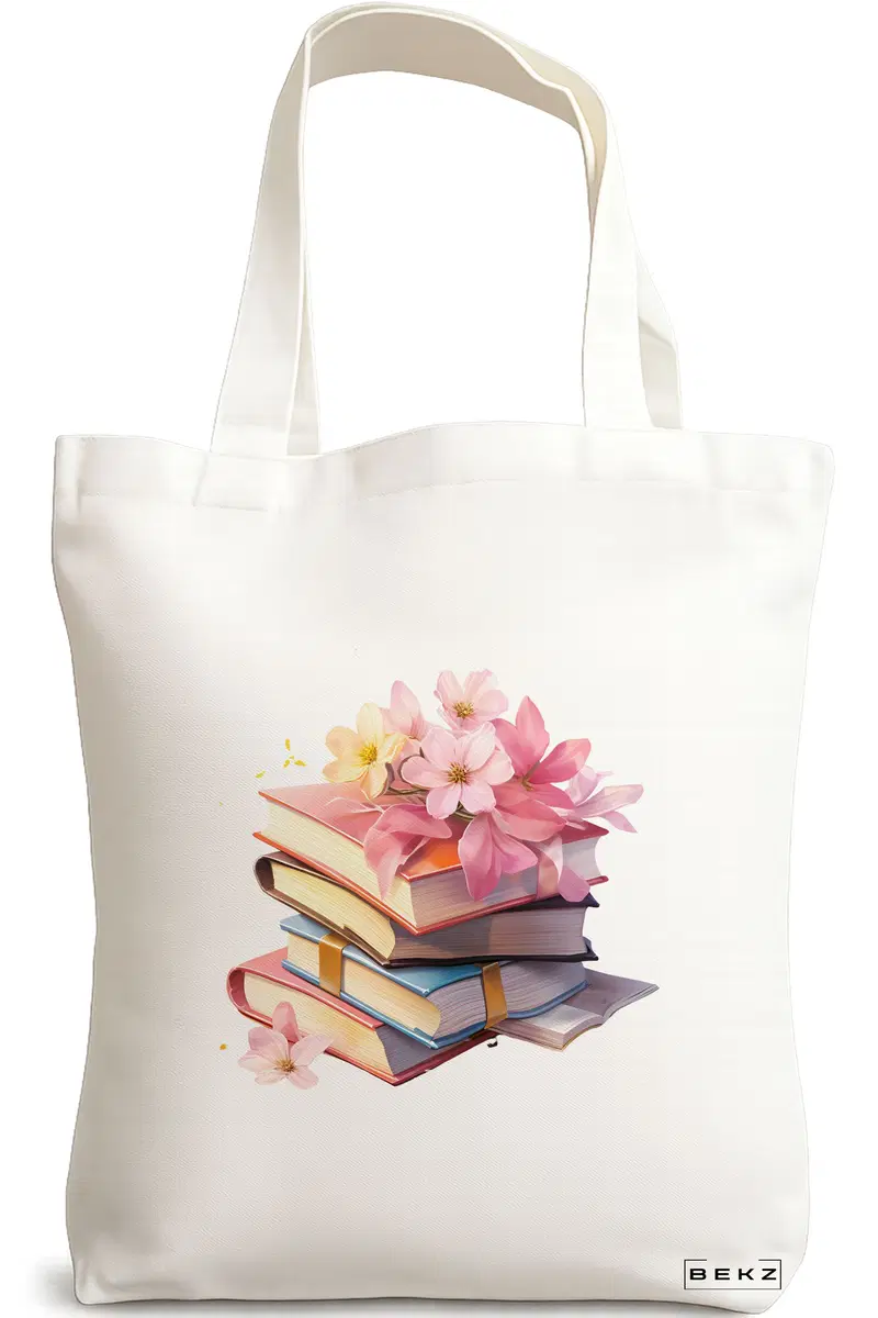 Sacosa Cumparaturi Textila, Geanta Tote, model Books 47 38 x 34.5 cm, Alb, BEKZ®