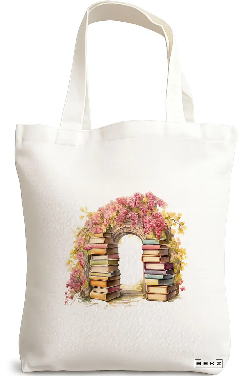 Sacosa Cumparaturi Textila, Geanta Tote, model Books 50 38 x 34.5 cm, Alb, BEKZ®