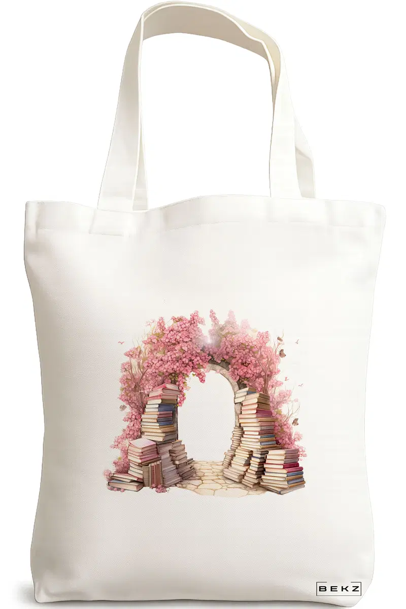 Sacosa Cumparaturi Textila, Geanta Tote, model Books 51 38 x 34.5 cm, Alb, BEKZ®