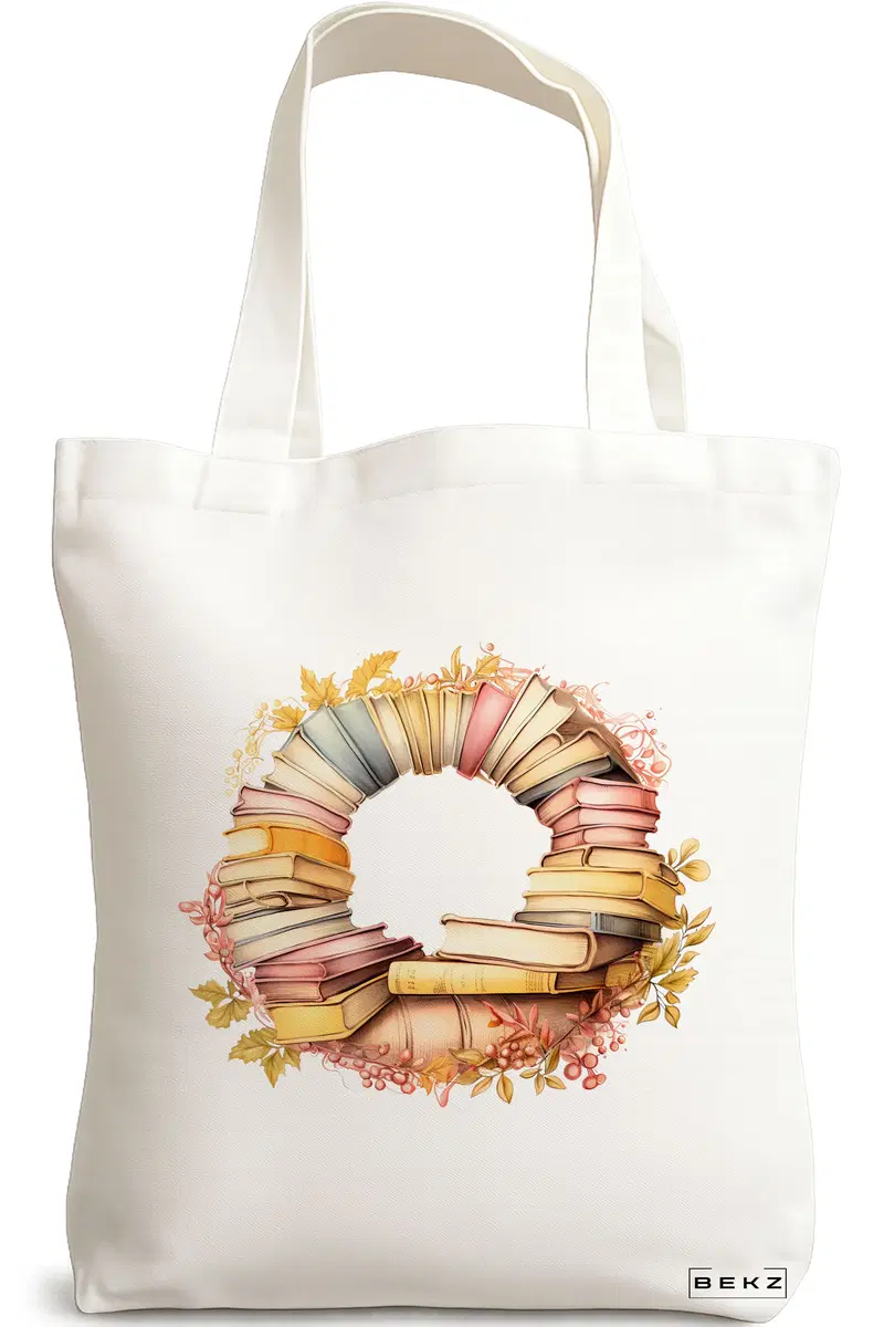 Sacosa Cumparaturi Textila, Geanta Tote, model Books 55 38 x 34.5 cm, Alb, BEKZ®